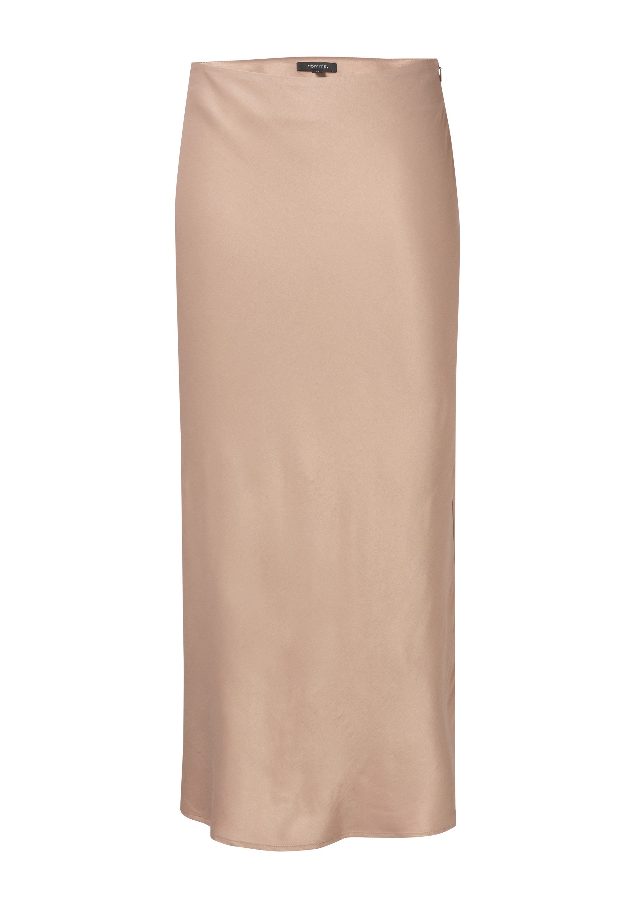 comma Maxirock Rock Leicht ausgestellter Midirock aus Satin günstig online kaufen