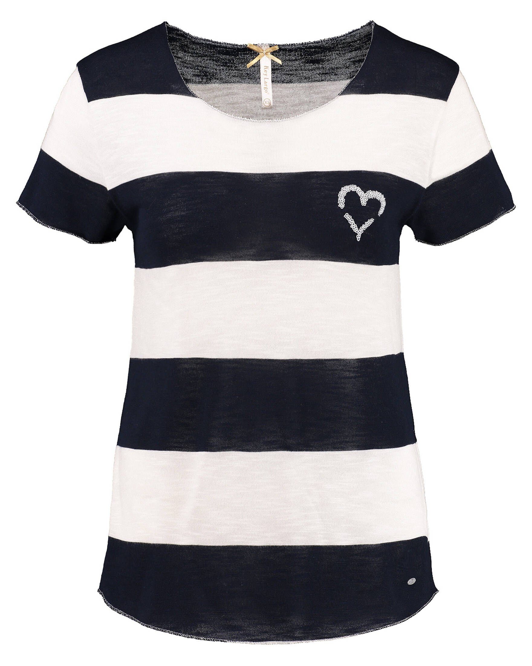 Key Largo T-Shirt JELENA (1-tlg) Pailletten, Sommerliches Muster mit  breiten Querstreifen