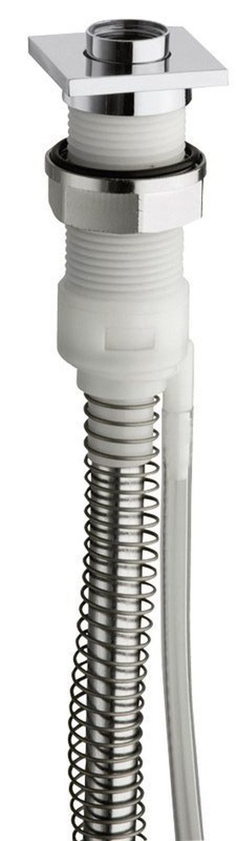 Silfra Brauseschlauch Badedurchführung mit Ablauf, inkl. Schlauch und Ablaufstück, eckig, Silfra-PD468