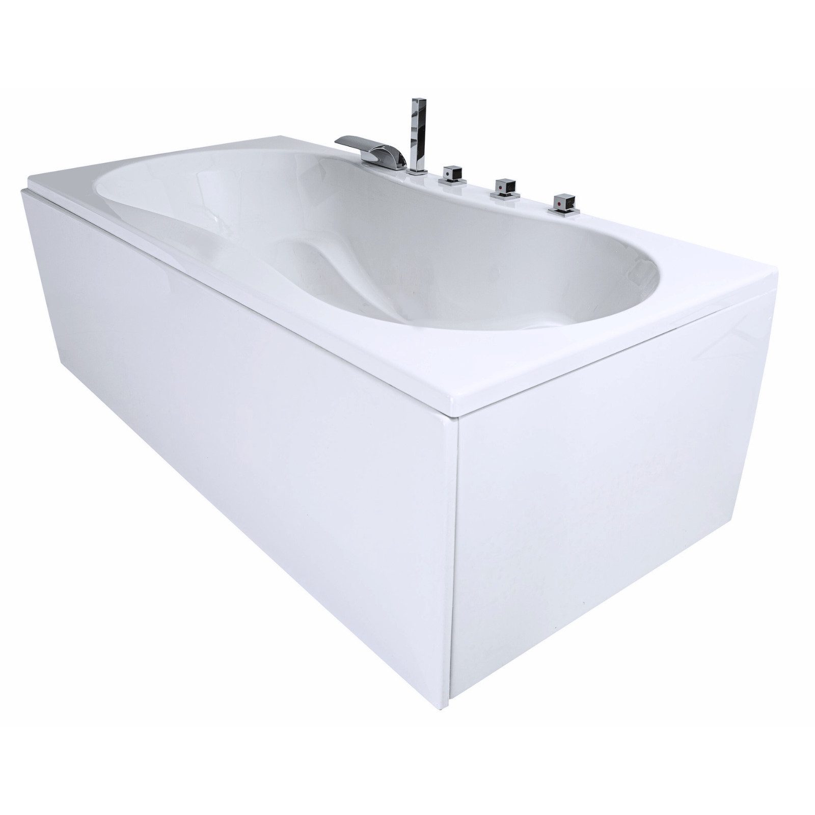 Caribia Badewanne Trento 190x90 Wasserfall Armaturset, 2x Kopfkissen GRATIS
