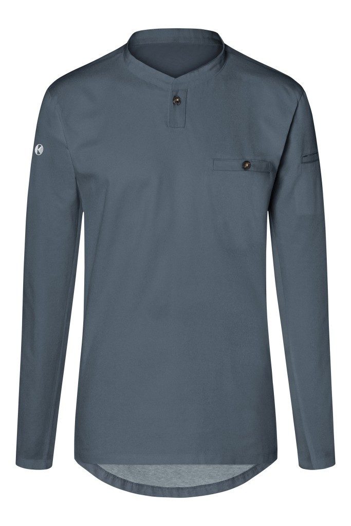 Karlowsky Fashion Langarmshirt KARLOWSKY Herren Arbeitsshirt PERFORMANCE Langarm Slim Anthrazit