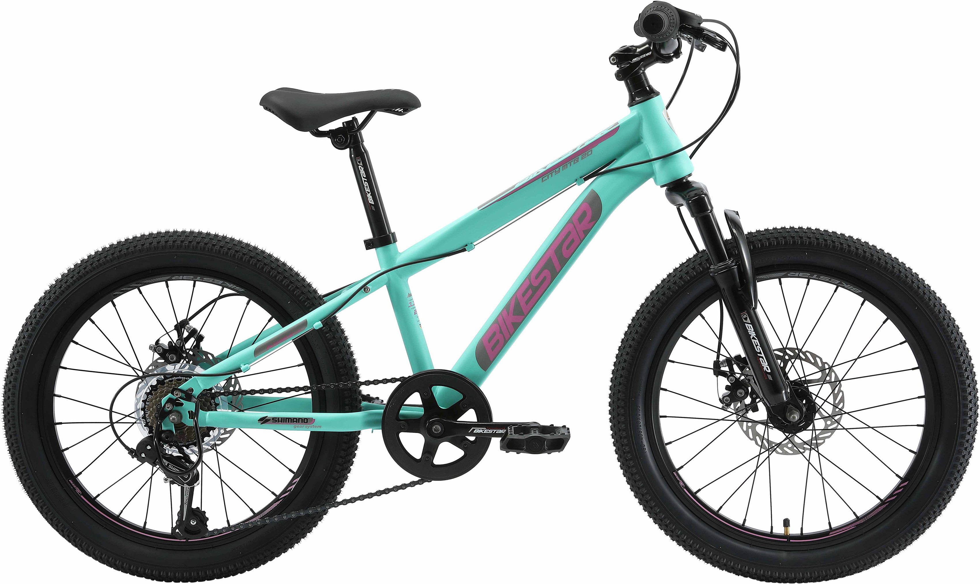 Bikestar Jugendfahrrad, 7 Gang Shimano RD-TY21 Schaltwerk, Kettenschaltung