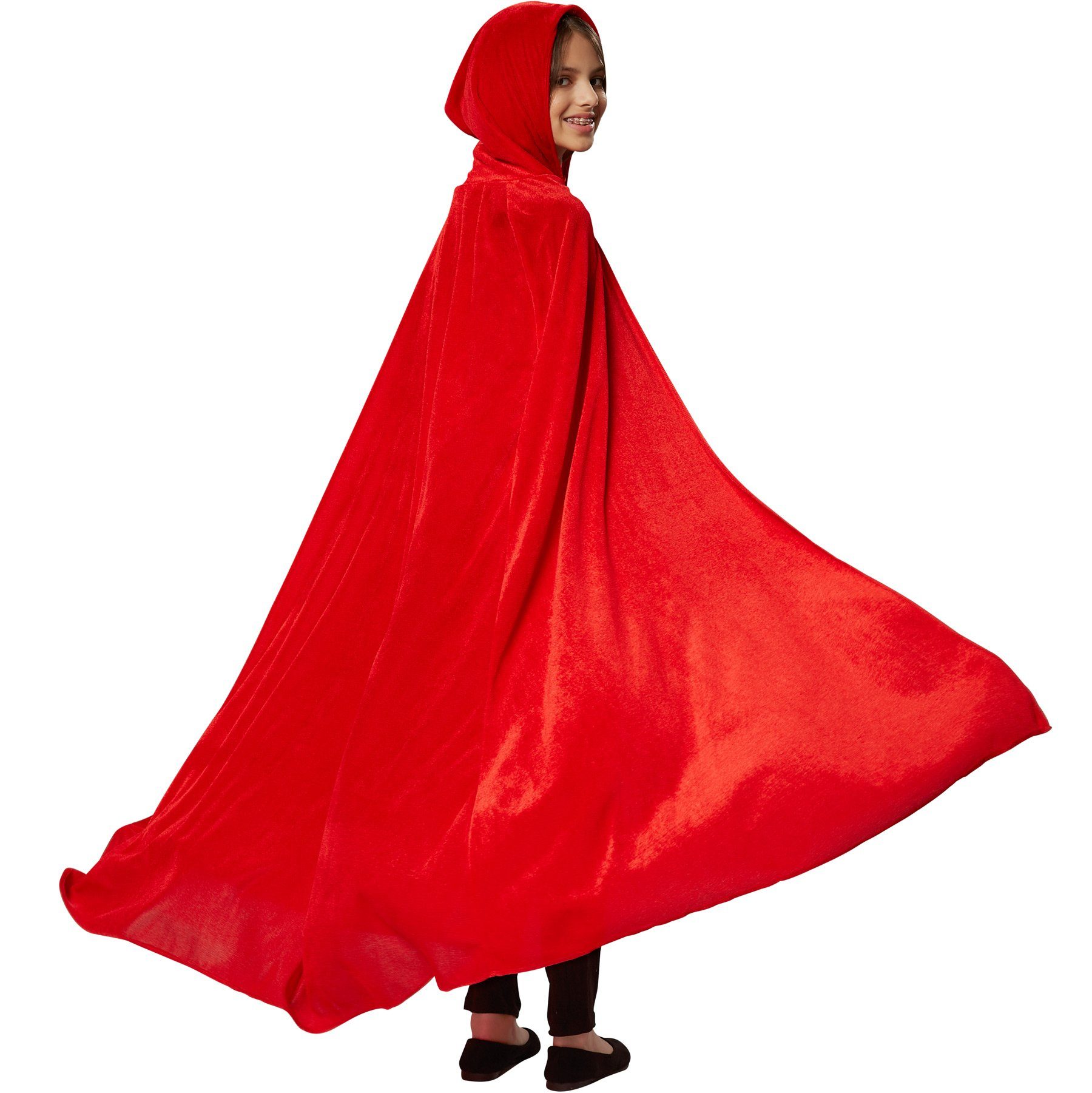 dressforfun Umhang Kinderkostüm Mystischer Umhang mit Kapuze, Ärmelloser, langer Umhang zum Schnüren