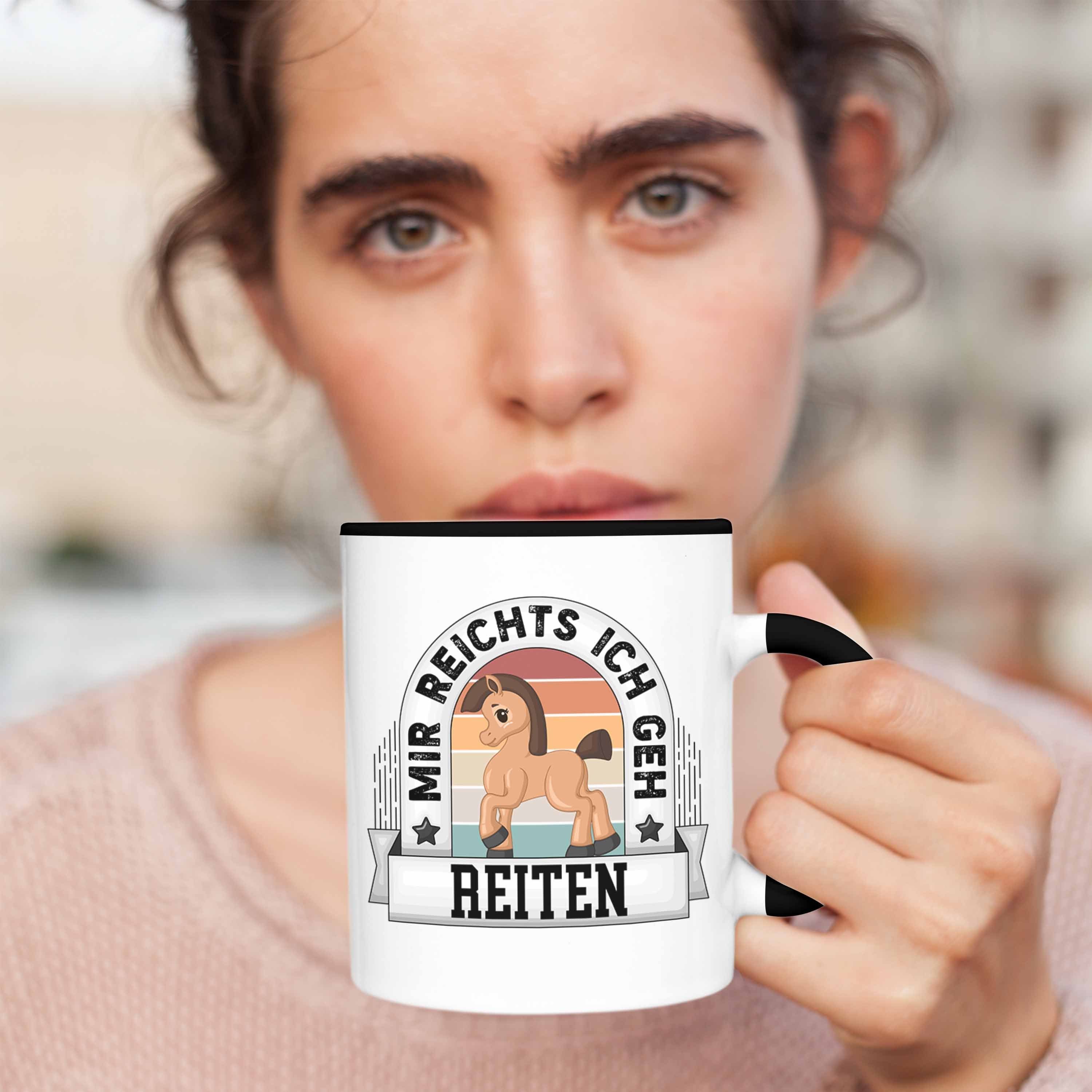 Tasse Geschenk Tasse Trendation Pferd Reiten Schwarz Lustiger Reiten Ich Geh Reichts Spruch Mir