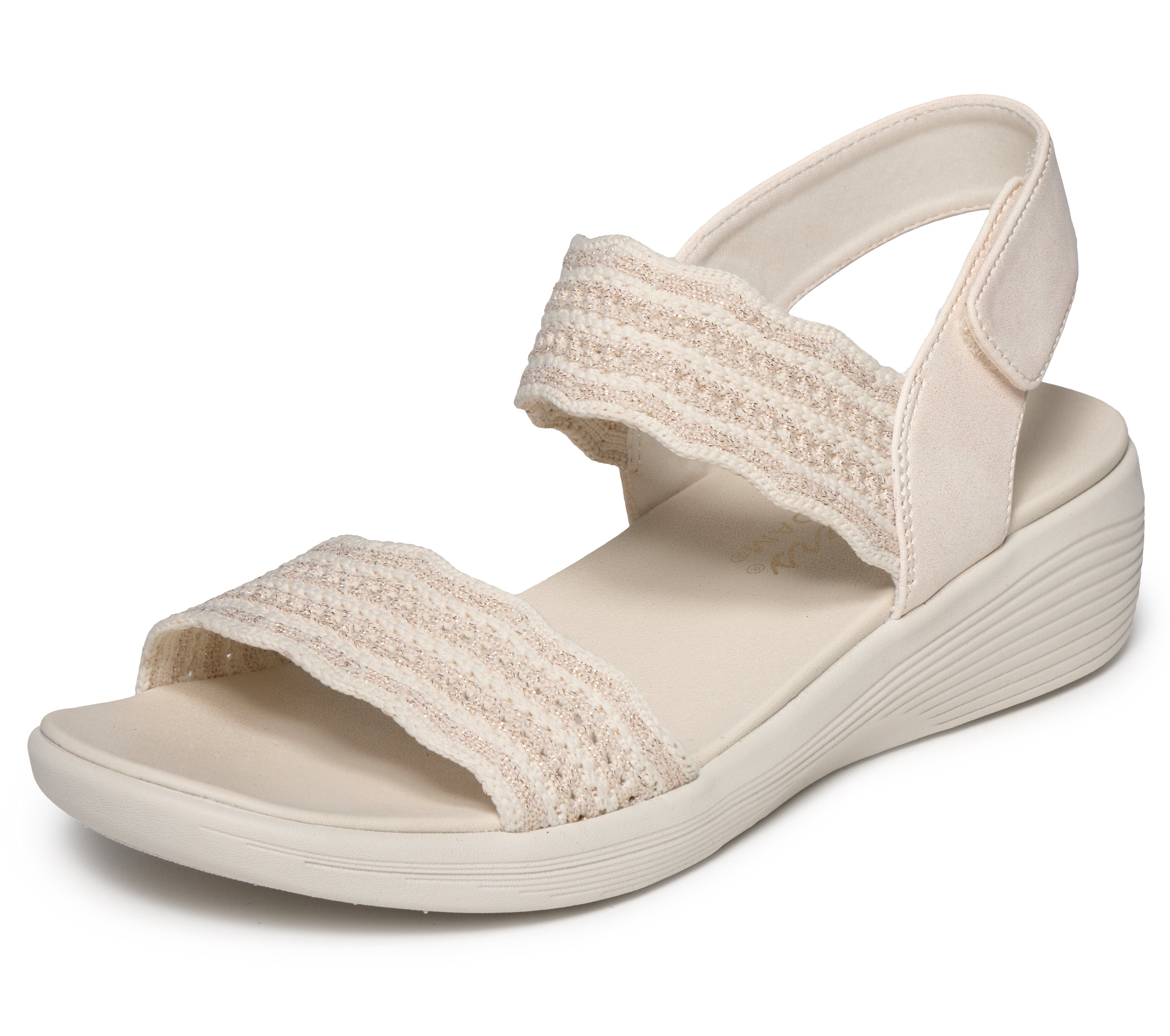 Skechers ARYA Sandale Sommerschuh, Keilsandalette mit komfortablem Luxe Foam