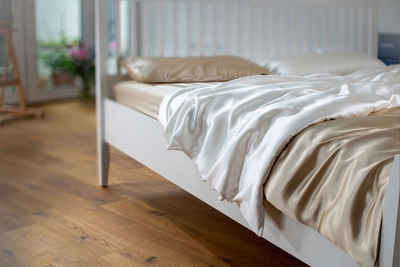Bettbezug Seiden-Bettbezug, Taupe & White, orignee, Hypoallergen und Schlaffördernd