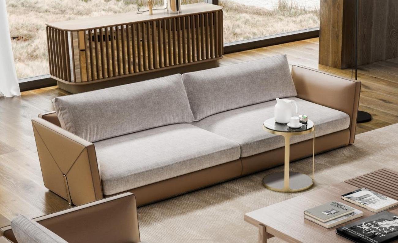 JVmoebel 4-Sitzer Sofa 4 Sitzer Viersitzer Modern Stoff Grau Sofas Design Wohnzimmer Neu, 1 Teile, Made in Europa