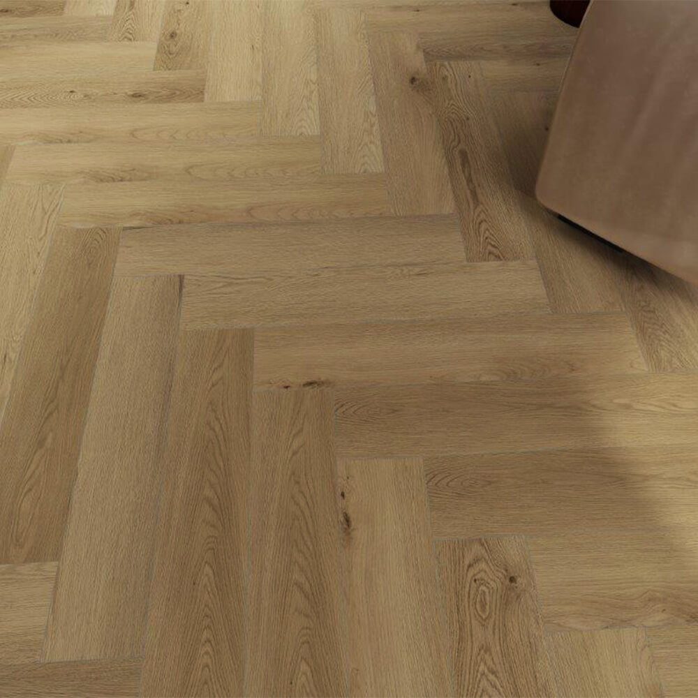 HOME DELUXE Klickfliesen Klick-Vinylboden mit Trittschall ELORA, inkl. Trittschalldämmung & Fußbodenheizung geeignet, Fischgrät vinyl