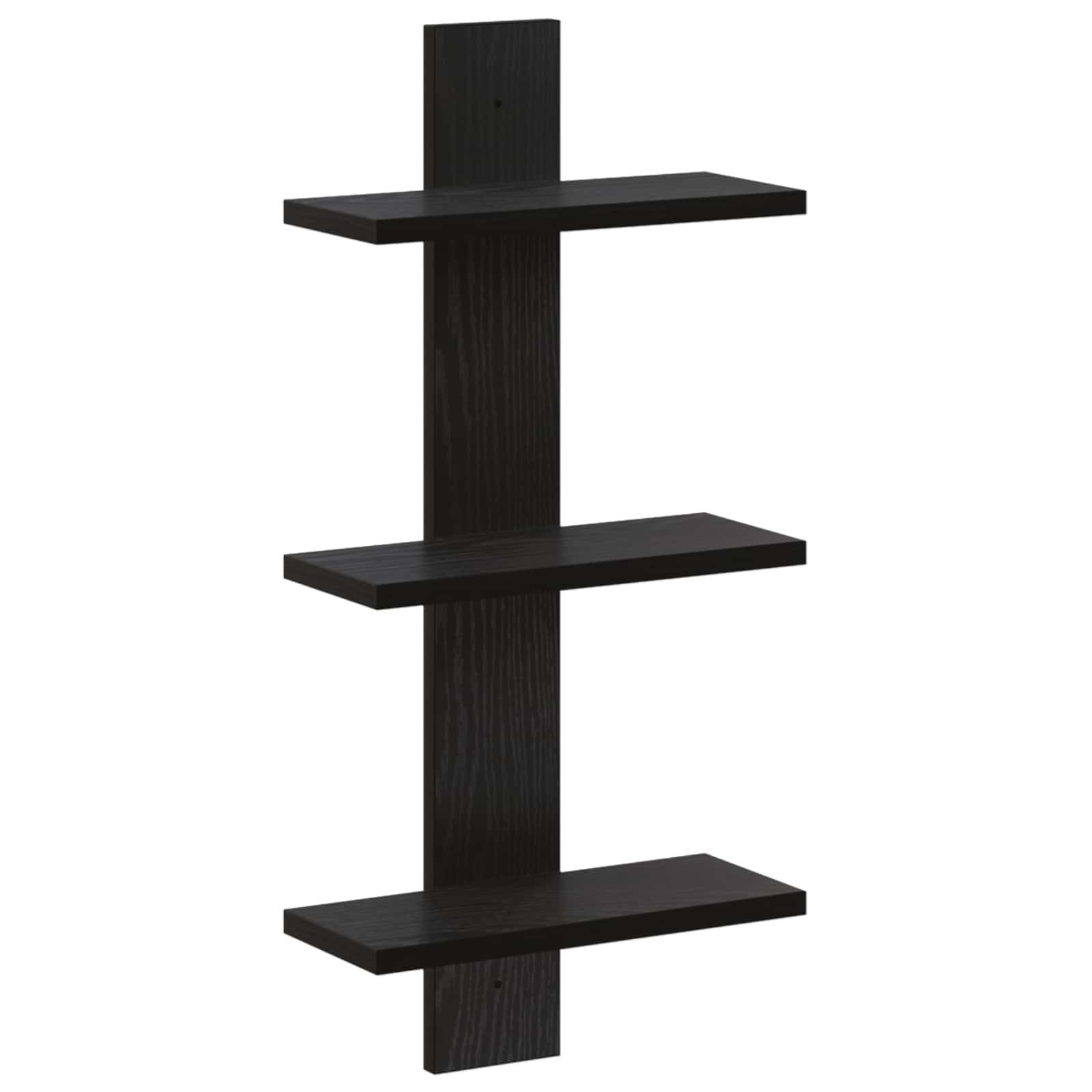 vidaXL Regal Wandregal Schwarz Eichen-Optik 30 x 13,5 x 64,5 cm, 1-tlg.