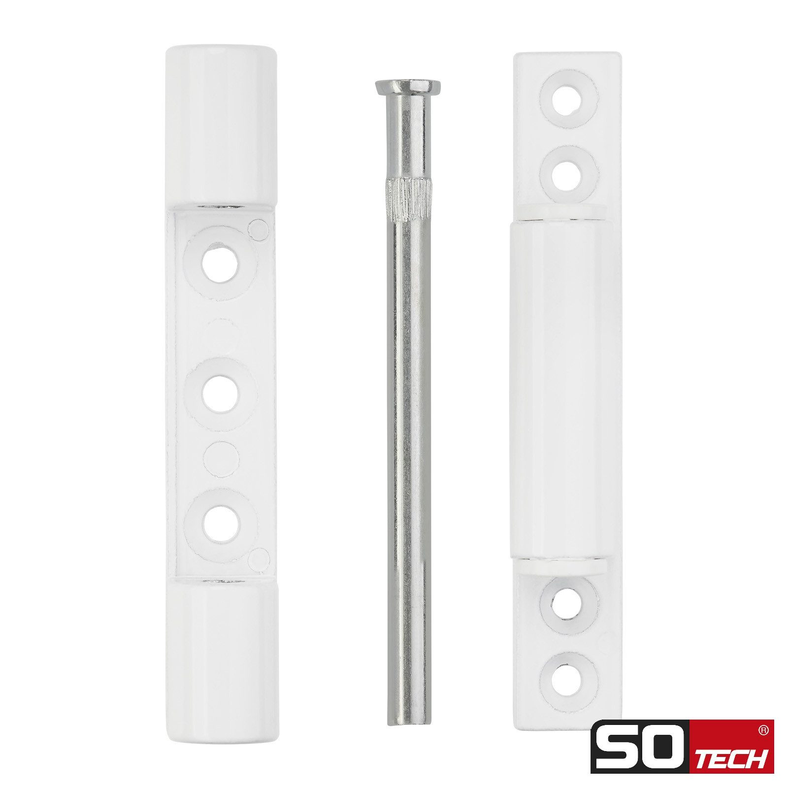 SO-TECH® Fensterbeschlag Fensterband Höhe 95 mm Aluminium (2 St), weiß – Bild 3 von 5