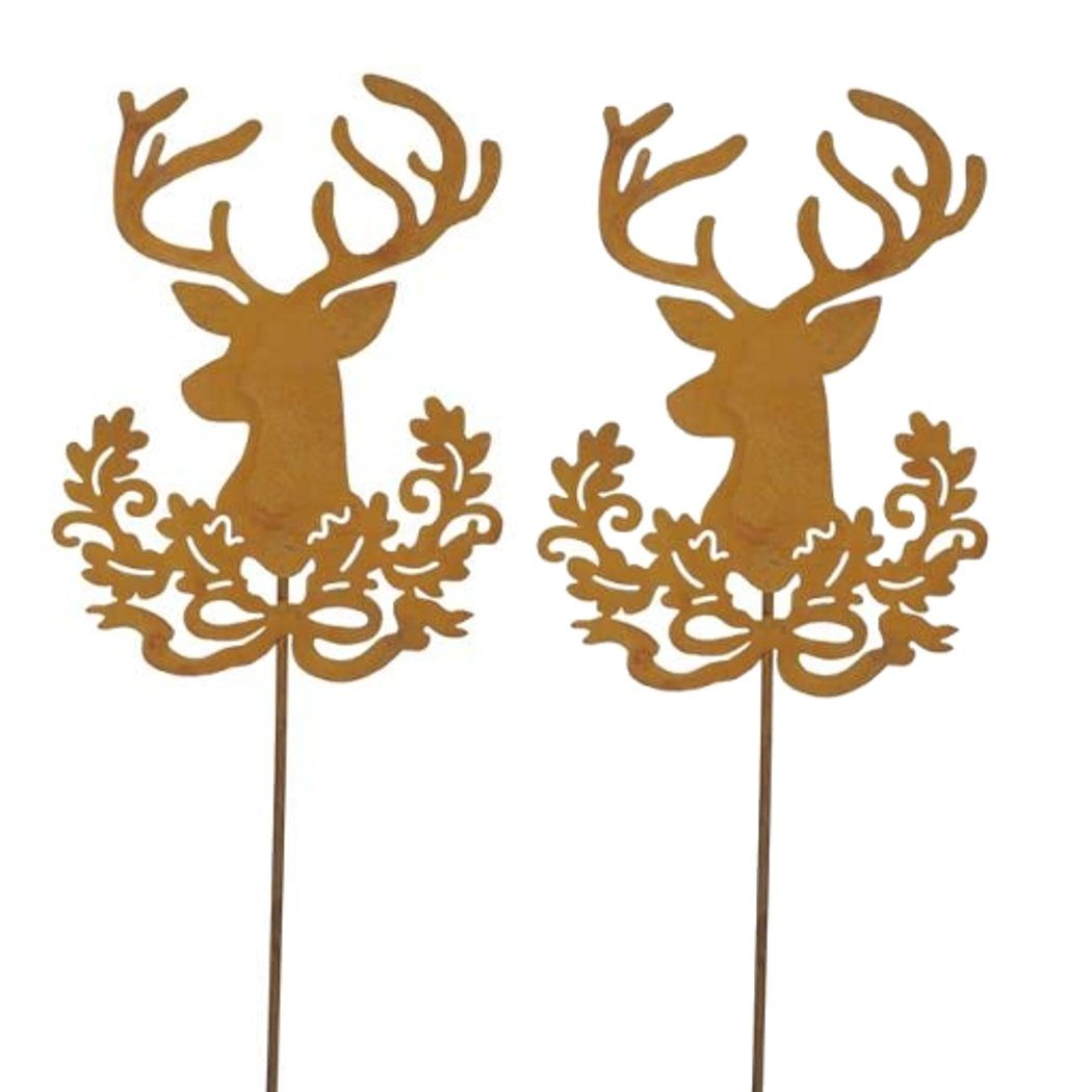 Macosa Home Dekoobjekt Weihnachtsdekoration Blumenstecker Hirsch Geweih Ros günstig online kaufen