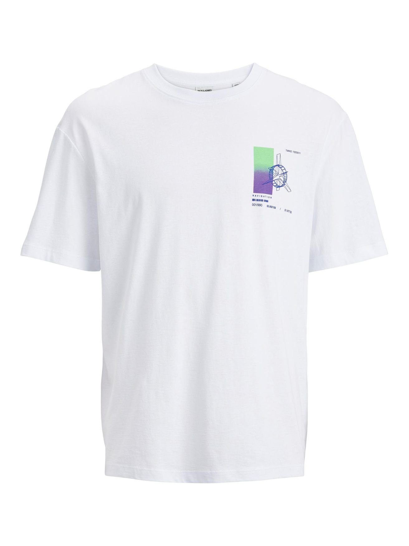 Jack & Jones T-Shirt Weiß JCODIGITALIZED Fit Design Relaxed Print in 5530 Grafik Kurzarm T-Shirt