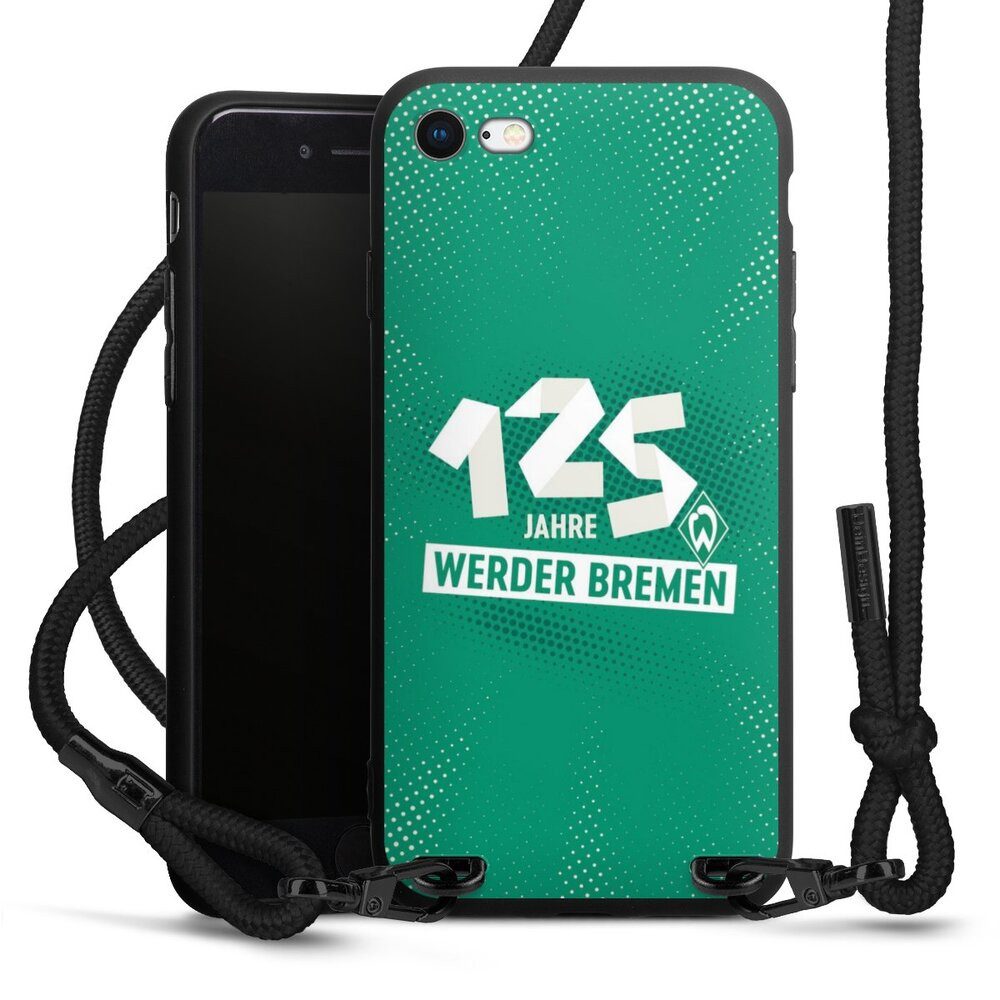 DeinDesign Handyhülle 125 Jahre Werder Bremen Offizielles Lizenzprodukt, Apple iPhone 7 Premium Handykette Hülle mit Band Case zum Umhängen