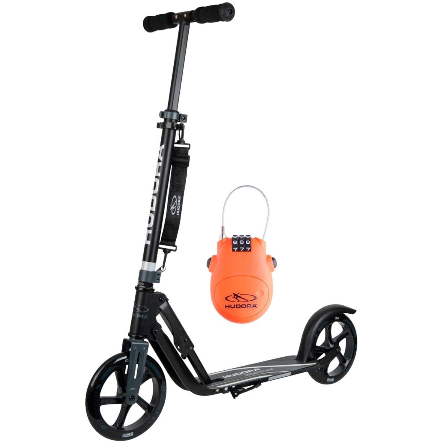 Hudora Scooter 14492 BigWheel® 14825 schwarz/anthrazit 2er 205, Set 