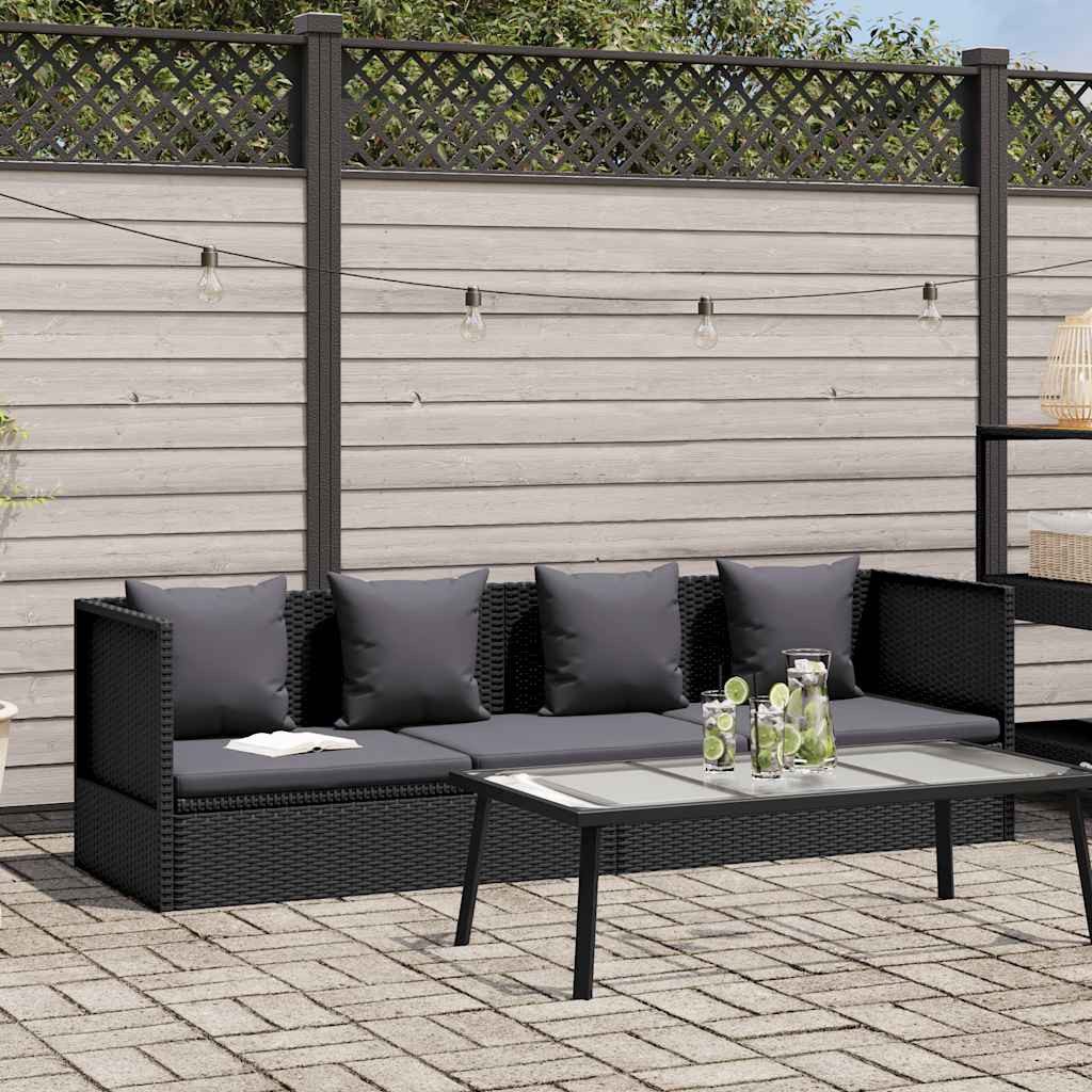 furnicato Bett Gartenbett Poly Rattan 200 x 60 x 58 cm Schwarz (1-tlg), Witterungsbeständige Sonnenliege mit 7-fach verstellbarer Position