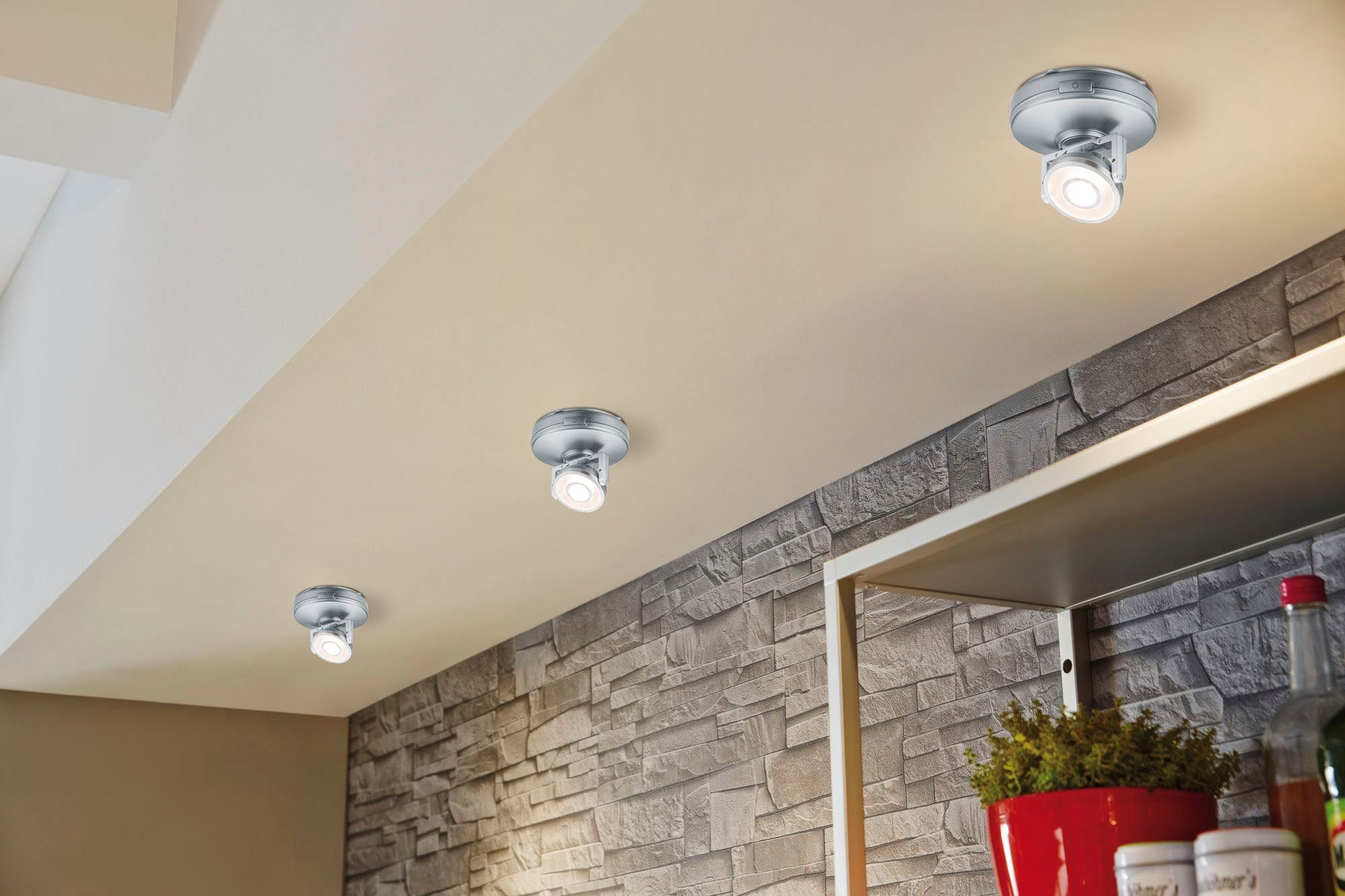 Paulmann Unterschrankleuchte LED Rotate 1er-Spot dimmbar batteriebetrieben, LED fest integriert, Warmweiß, LED Rotate 1er-Spot dimmbar batteriebetrieben – Bild 4 von 5