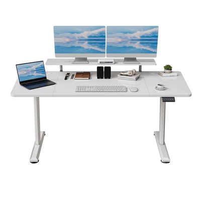 HOMALL Schreibtisch Höhenverstellbarer Schreibtisch mit Monitorständer