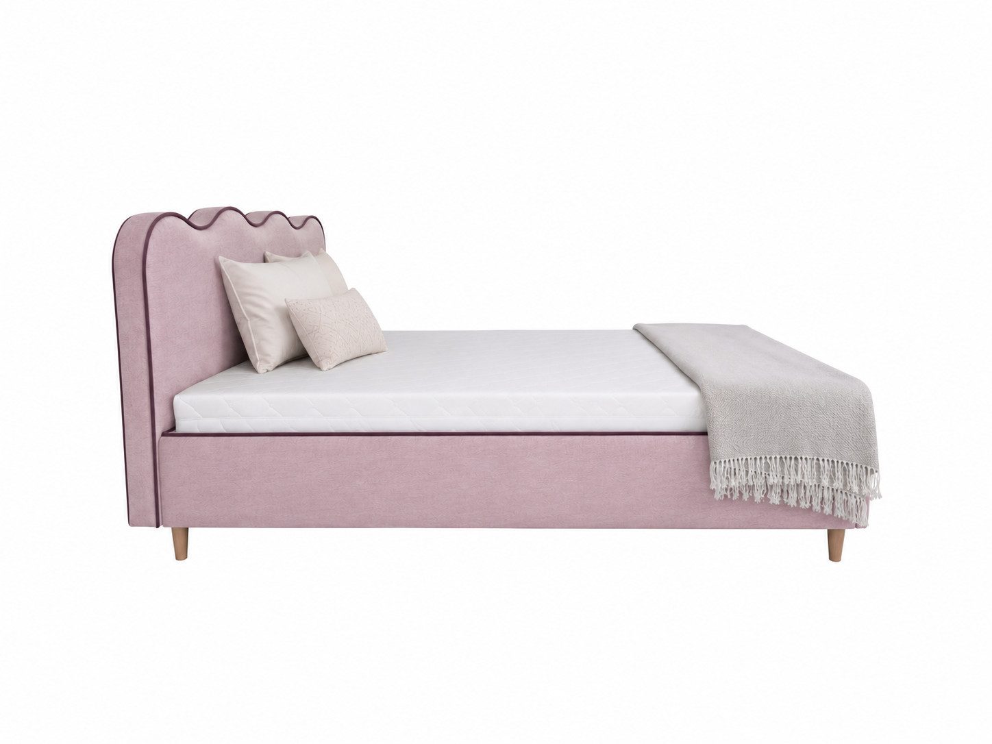 Labett Polsterbett Polsterbett Elegantes Bett COCO mit rundem Kopfteil & großem Stauraum, Polsterbett mit Matratze H3 oder H4