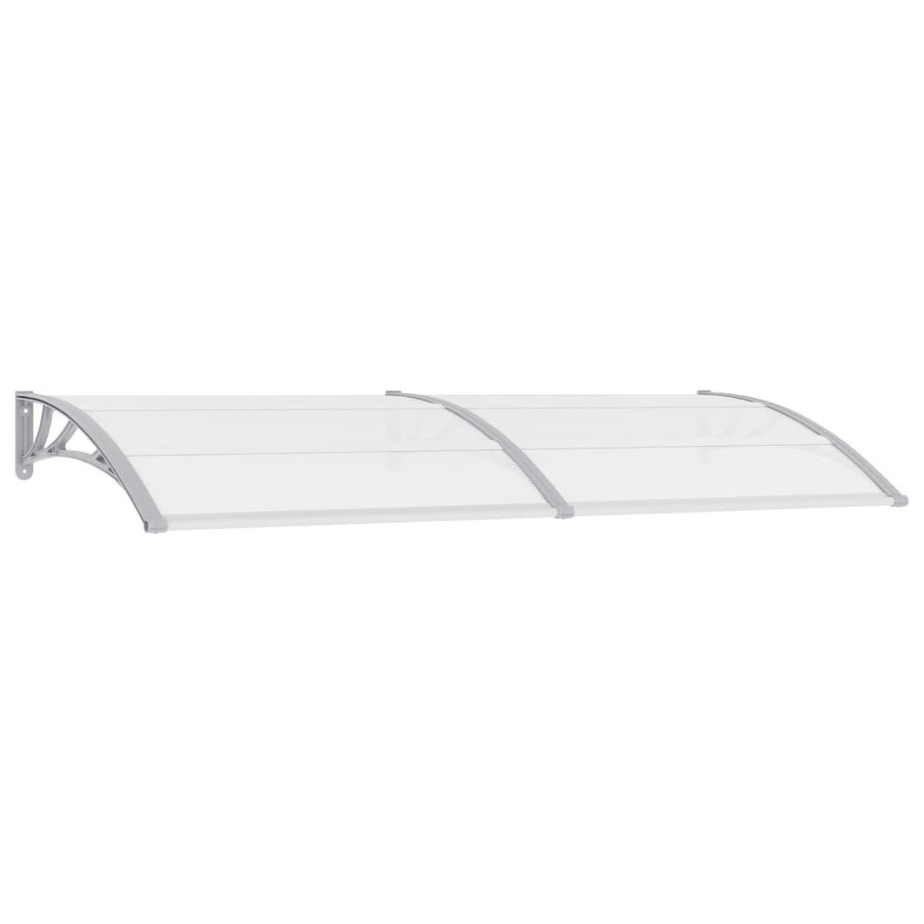 vidaXL Vordach 240 x 75 cm Türvordach Grau und Transparent 240x80 cm PC Balkon Terras