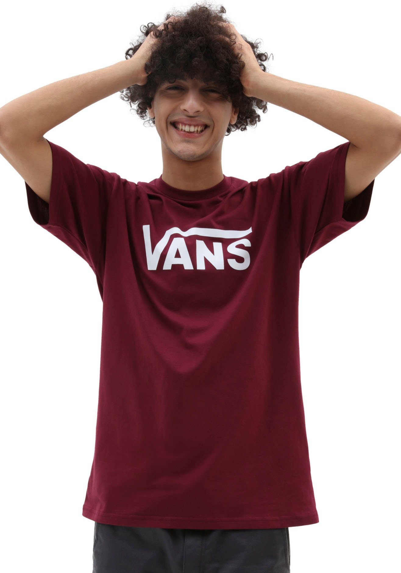 großem T-Shirt BURGUNDY-WHITE MN CLASSIC mit VANS Vans Logoprint