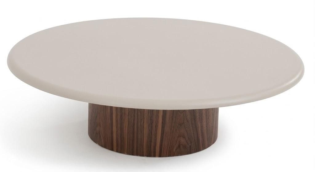 Xlmoebel Couchtisch Moderner runder Couchtisch in Braun und Grau für das Wohnzimmer, Made in Europa