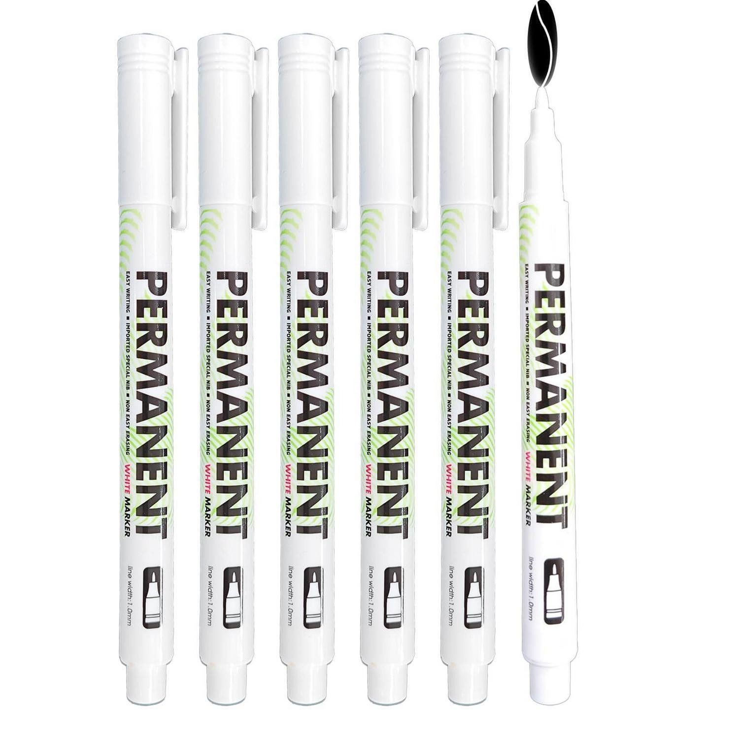 LuxusKollektion Lackmarker Permanent Marker 6er Set Weiss 1mm Spitze