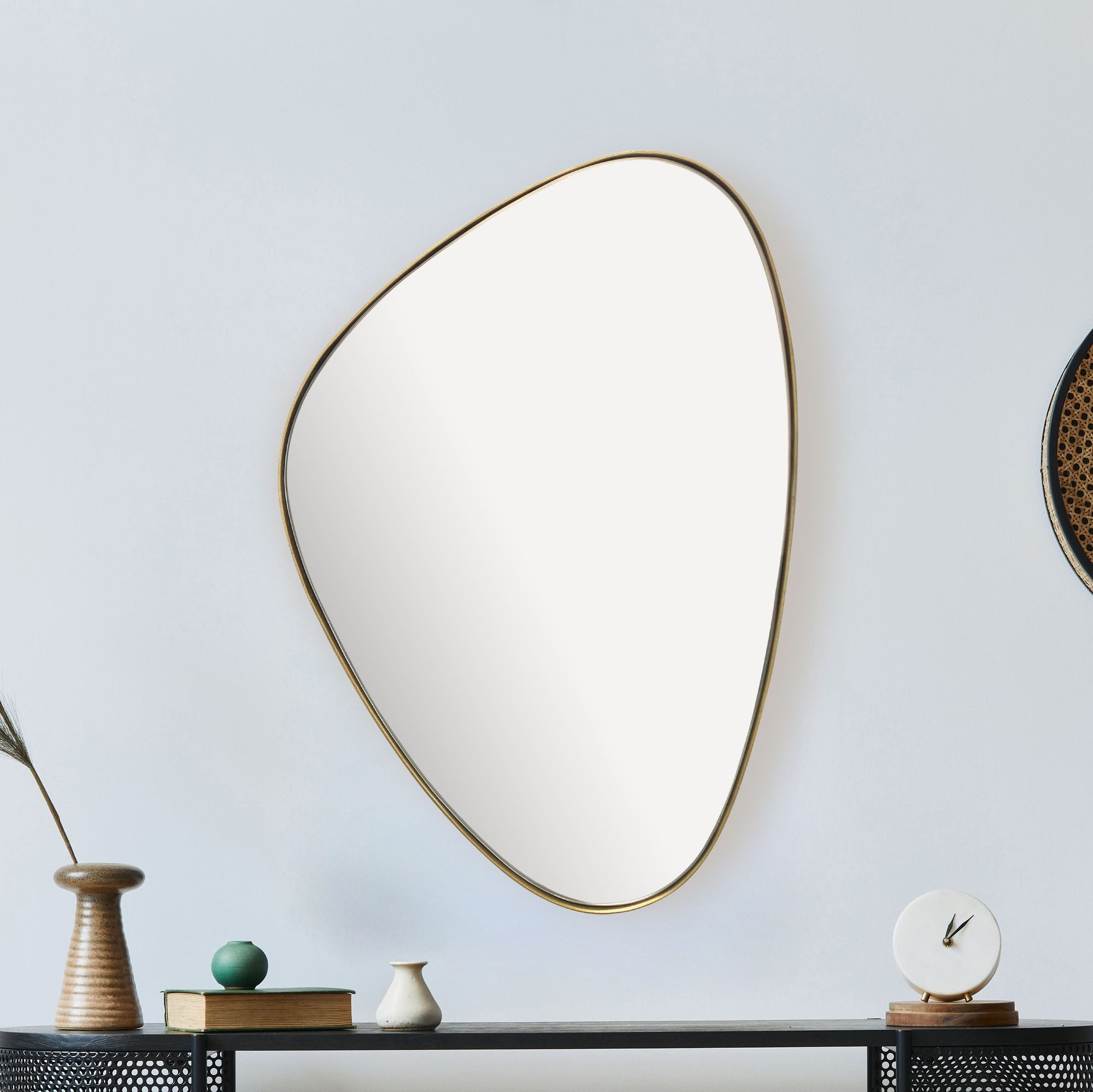 FINEBUY Wandspiegel (Asymmetrisch 46x70 cm, Dekospiegel günstig online kaufen