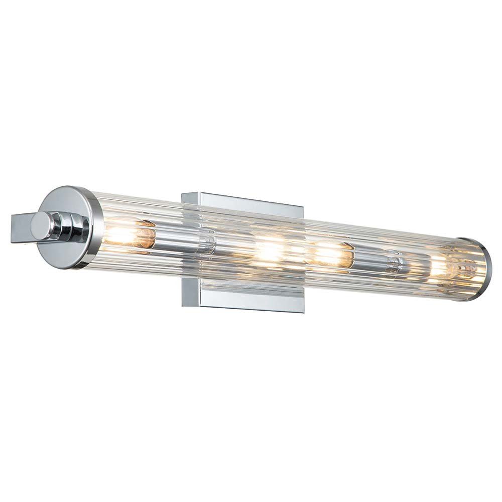 Elstead LIGHTING Wandleuchte, Leuchtmittel nicht inklusive, Wandlampe Wandleuchte Feuchtraum Badezimmerlampe chrom Glas IP44 H