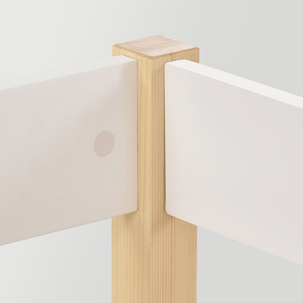 Hochbett (Kinderbett, 1-St) mit Schubladen, Lattenrost und Rausfallschutz, 90*190 cm / 90*200 cm