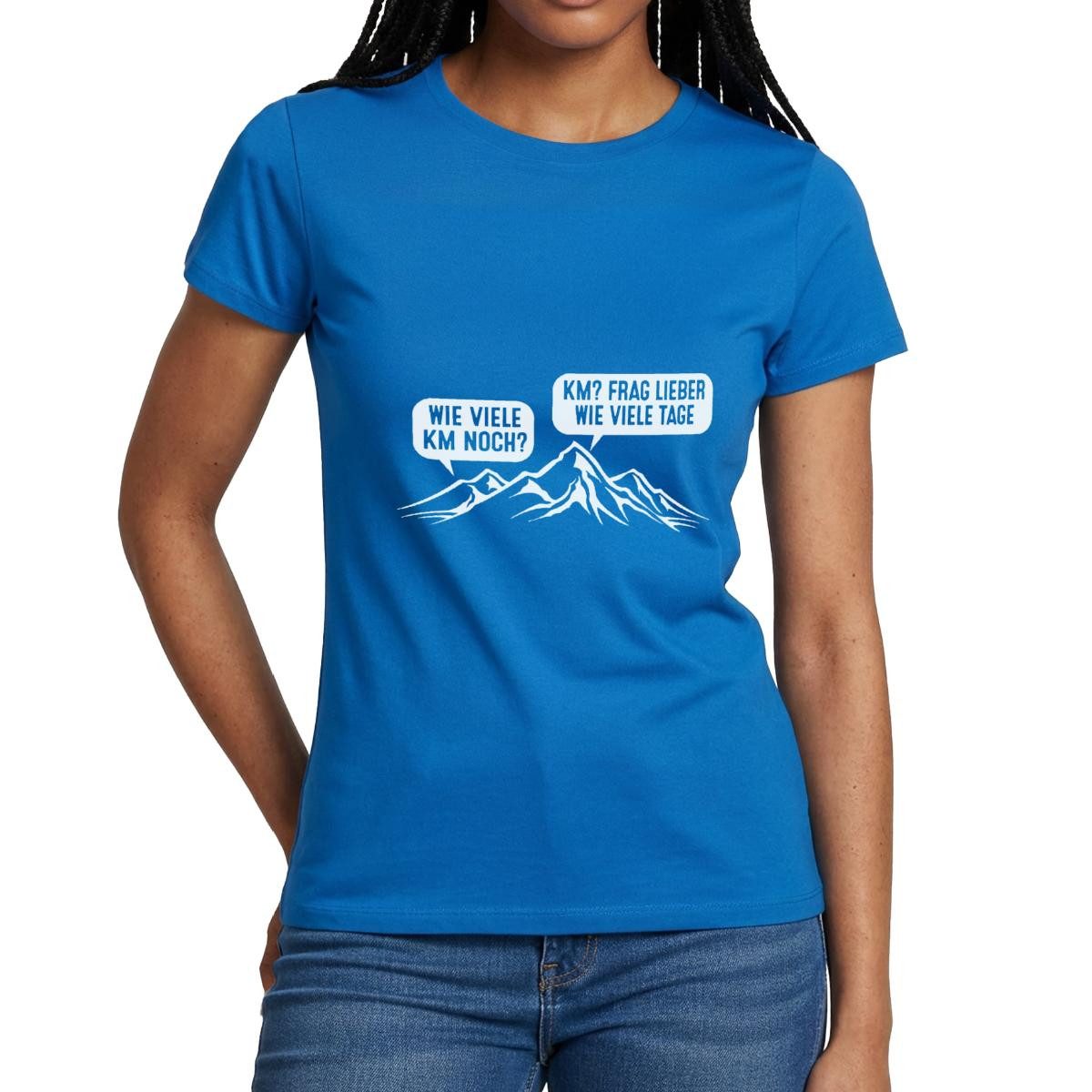 T-Shirt Wie Viele Kilometer Noch Wanderwitz Frauen T-Shirt