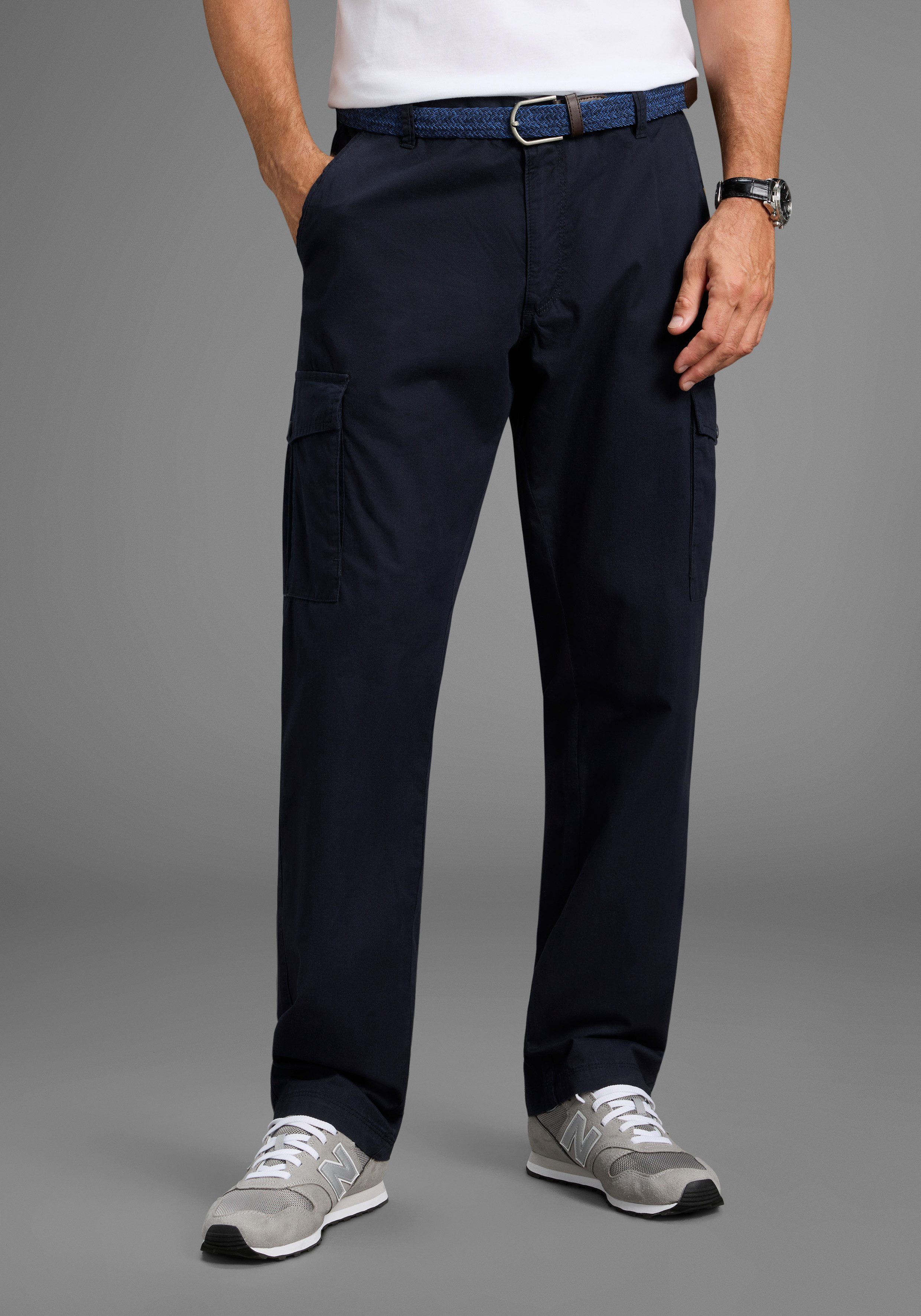 Man's World Cargohose Cargohose Große Größen inkl. Gürtel (2-tlg) passt jeder Großen Größe! inkl. Gürtel