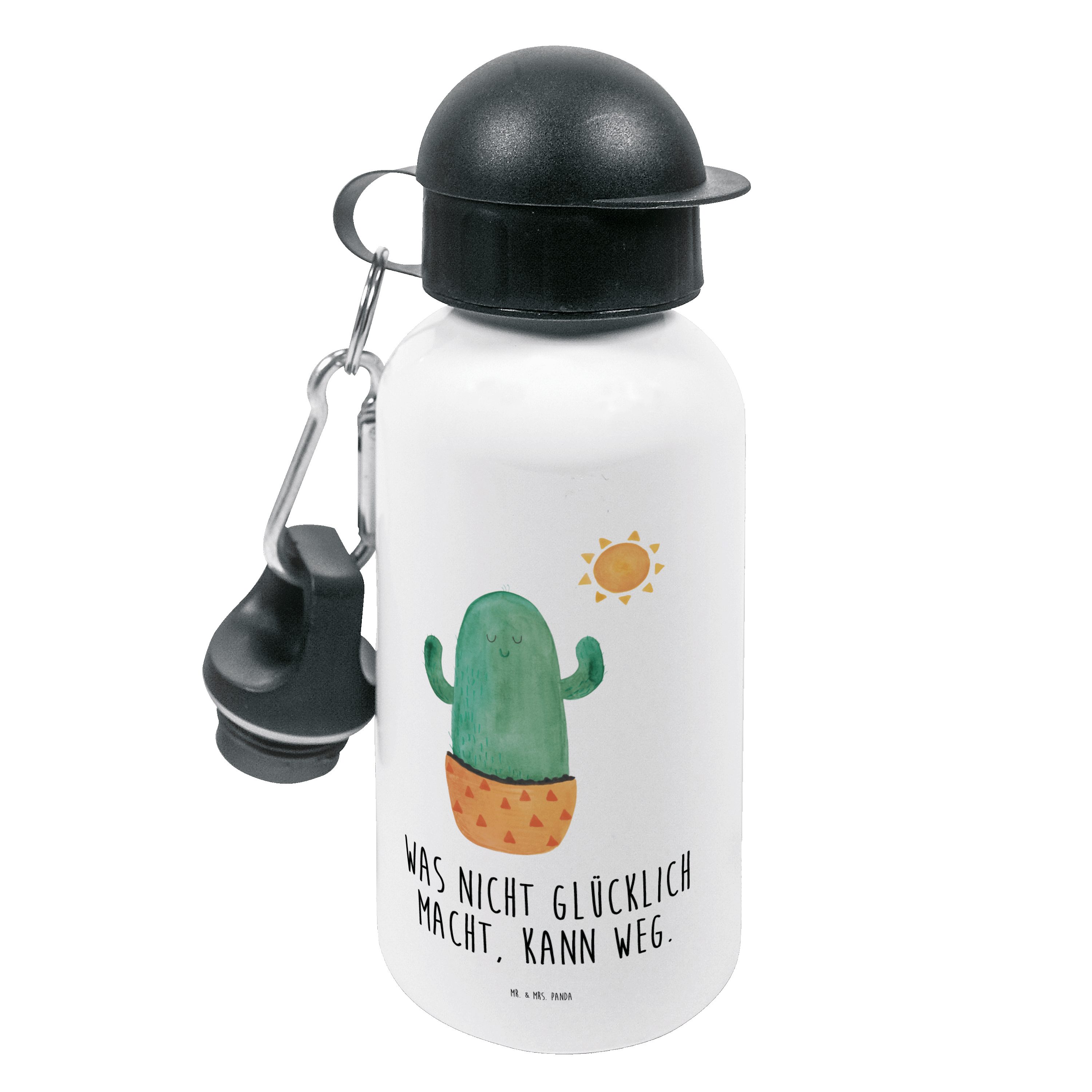 Mr. & Mrs. Panda Trinkflasche Kaktus Sonnenanbeter - Weiß - Geschenk, Liebe Kaktusliebe, Kinderflas