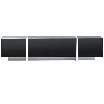 BlingBin TV-Schrank niedriges Paneel mit farbblockierten Beinen in Hochglanz (1-St., 1er Set) 190 x 45 x 35 cm, Einfaches Liniendesign