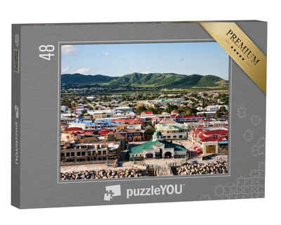 puzzleYOU Puzzle Einkaufsmeile am Hafen auf St. Kitts, Karibik, 48 Puzzleteile, puzzleYOU-Kollektionen Karibik