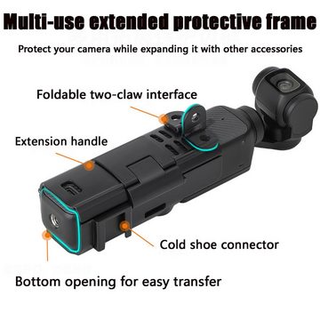 Silberstern Erweiterungsadapter-Schutzrahmen für Pocket 3 Kamera-Gimbal (DJI Osmo Pocket 3 Kamera-Erweiterungsadapter mit verlängertem Griff)