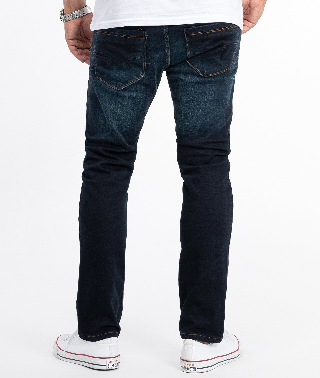Dunkelblau Jeans Regular Regular-fit-Jeans Herren LL-316 Lorenzo Loren Fit