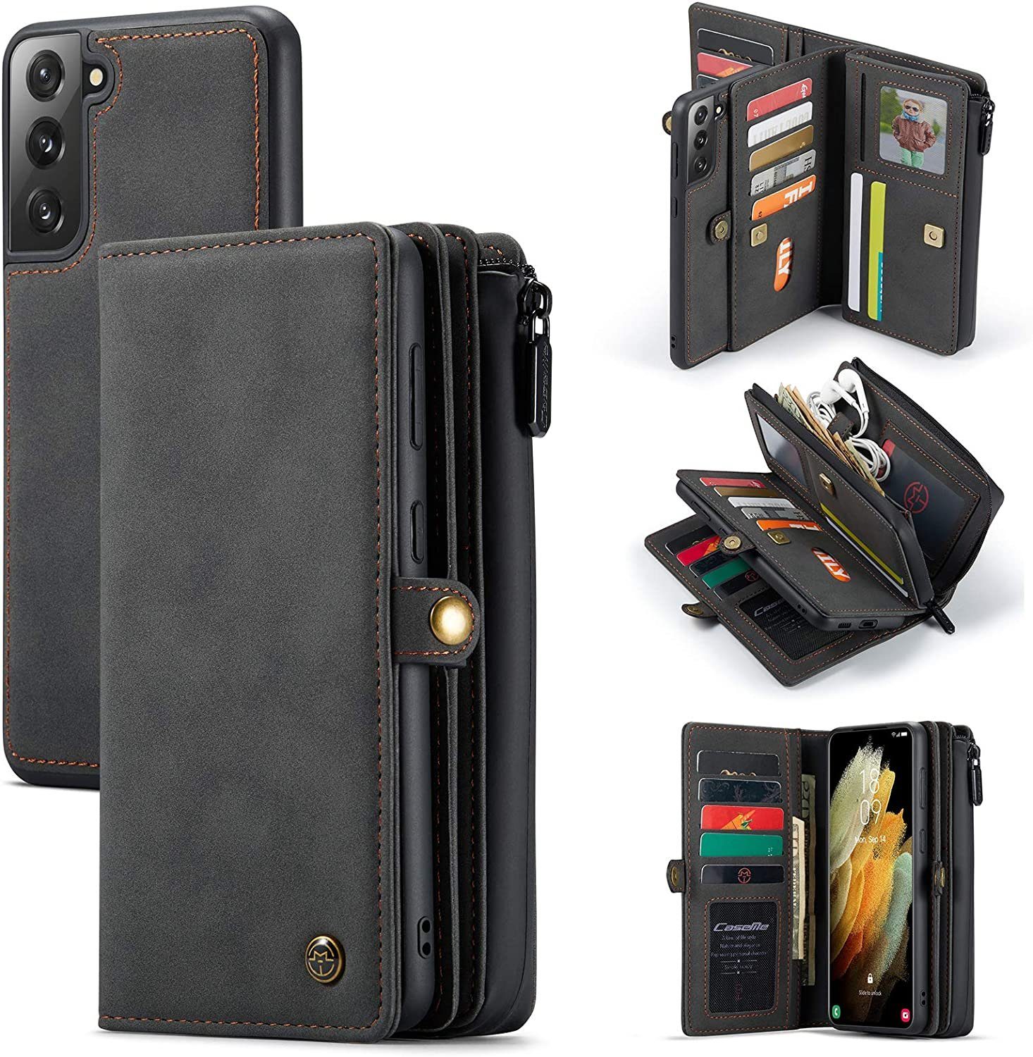 DOTMALL Geldbörse Caseme Multi Wallet für Apple Iphone 11 Pro Max Schwarz