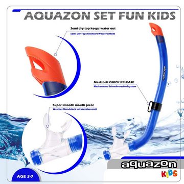 AQUAZON Taucherbrille FUN mit Schnorchel, Schnorchelset, Kinder von 3-7 Jahren