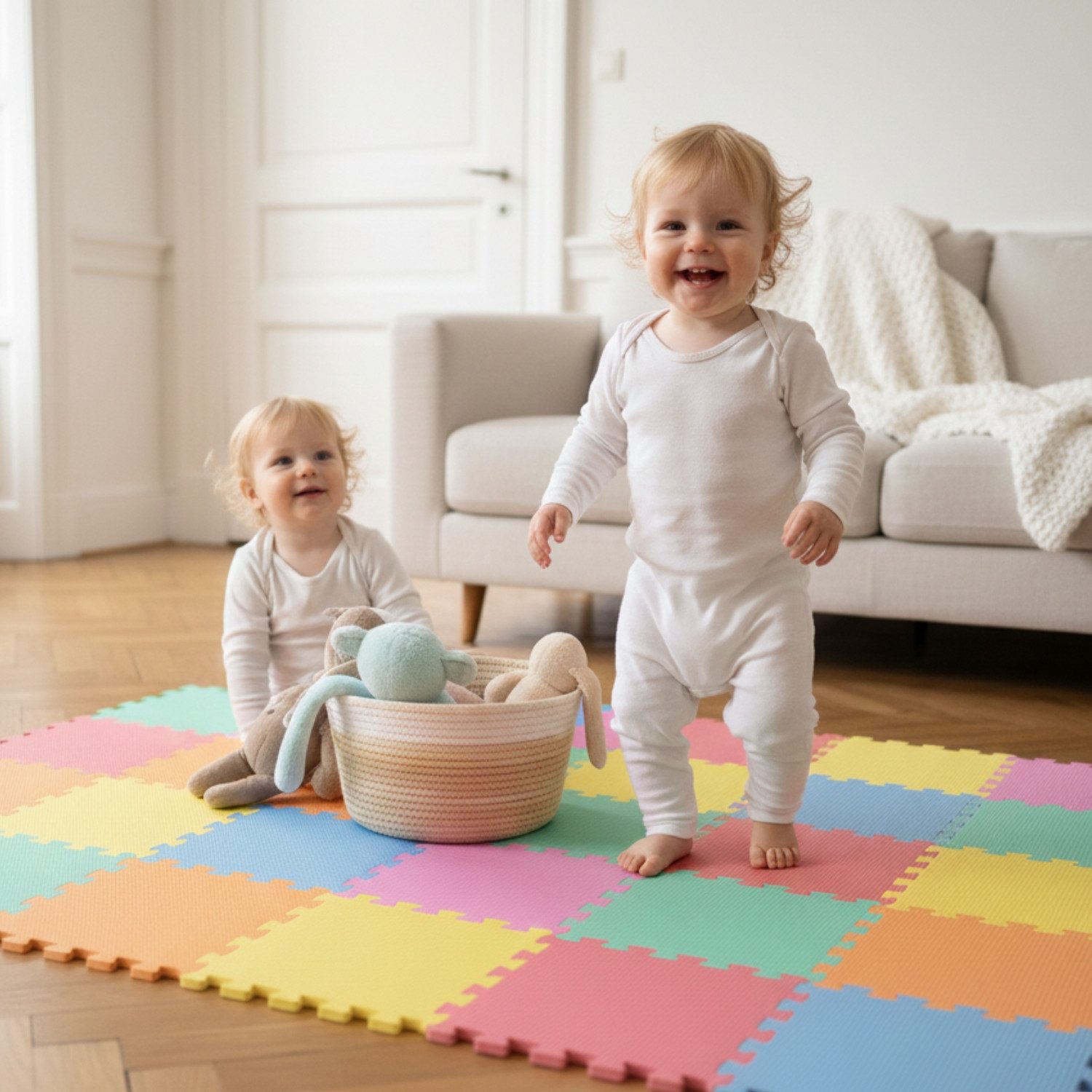 LittleTom Puzzlematte ab dem 1. Tag - 9 Teile Baby Spielmatte - 30 x 30 Kinder Krabbelmatte, (9-tlg), Spielunterlage für Babys und Kleinkinder - Kinderzimmer Puzzleteppich