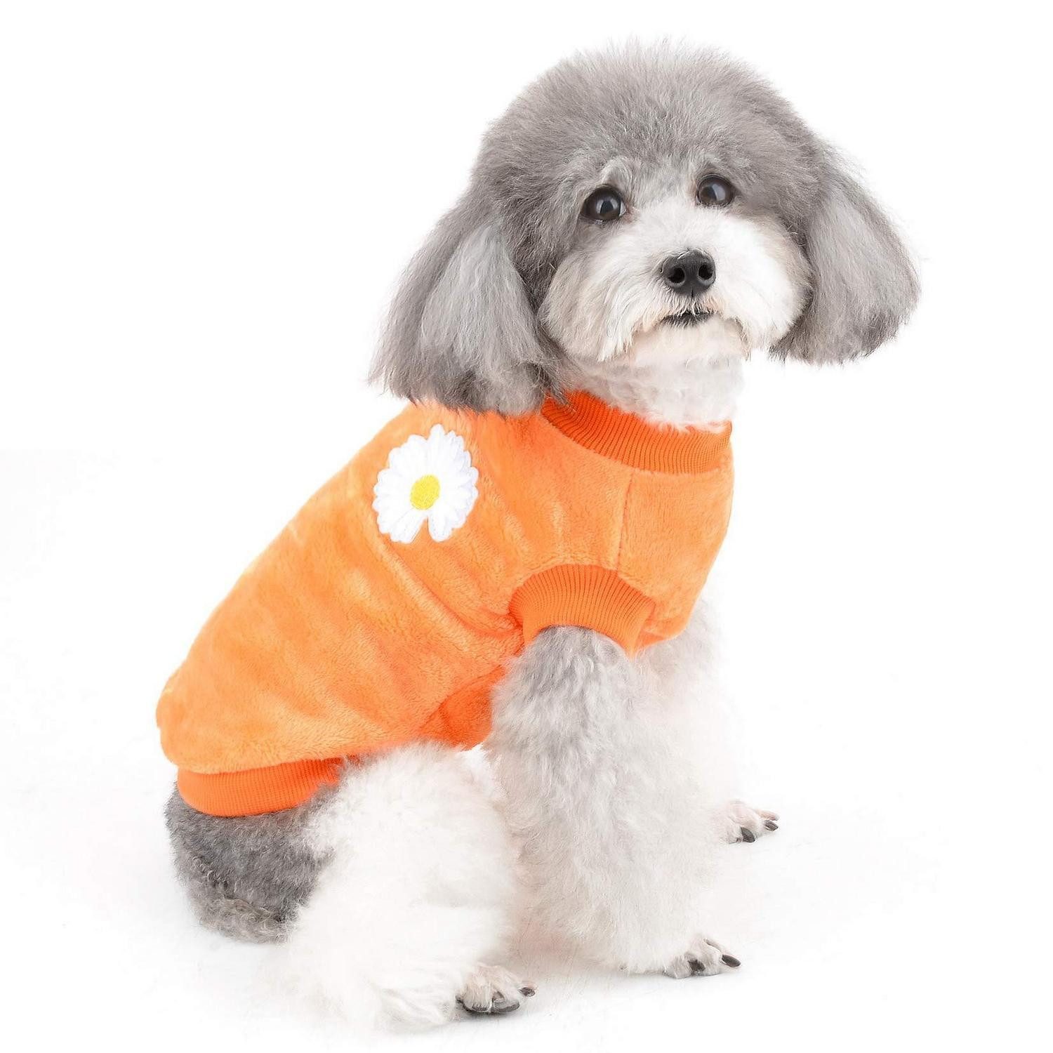 LuxusKollektion Hundepullover Pullover Winter Warm Samt M Orange