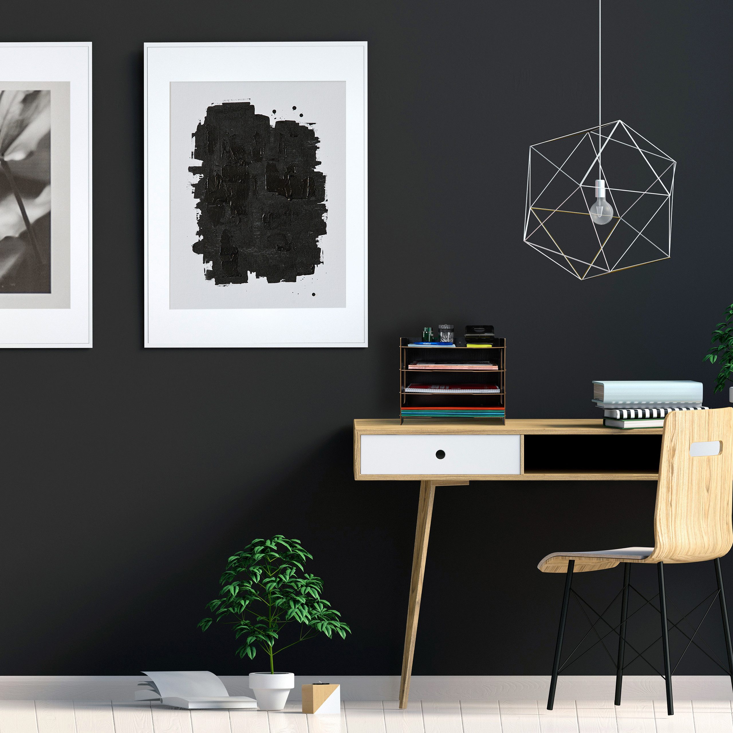 relaxdays Briefablage aus MDF mit 3 Fäch, weiß