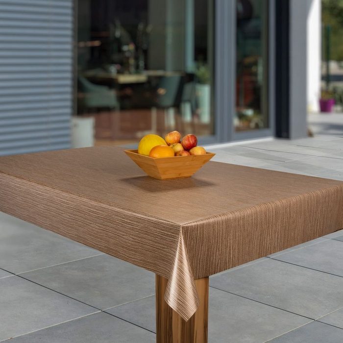 laro Tischdecke Wachstuch-Tischdecken Abwaschbar Holzoptik braun beige rechteckig
