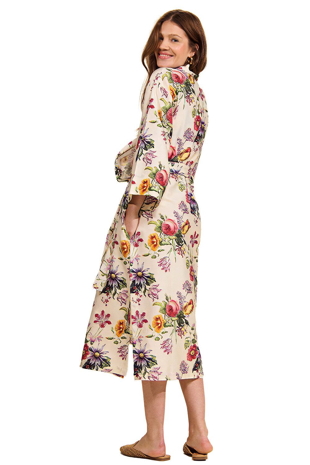 Essenza Kimono Ilona Florea Hausmantel Morgenmantel 120 cm Baumwolle Satin günstig online kaufen