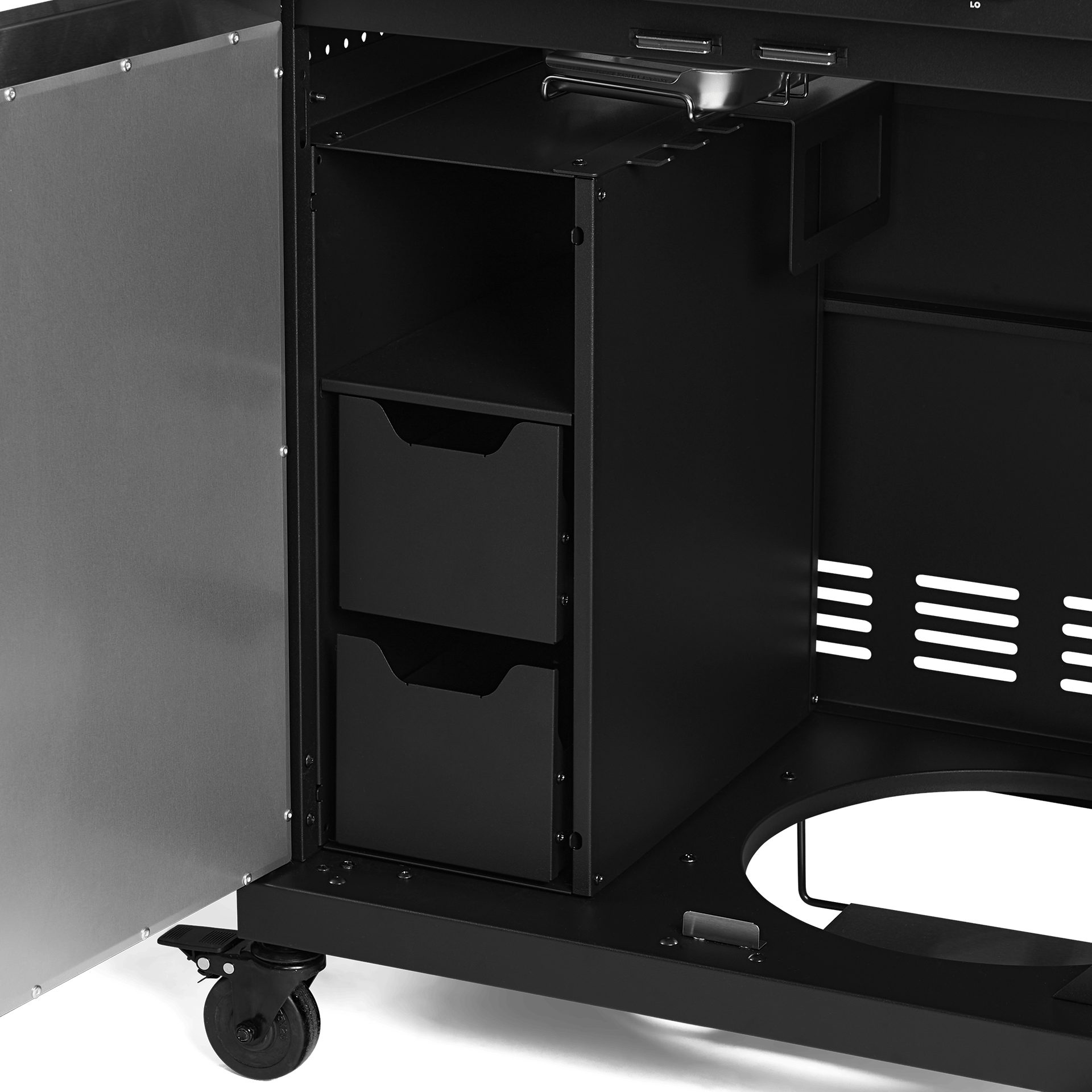 BURNHARD® Regal FRED Einbauregal 20 cm, Aufbewahrung für Grillzubehör