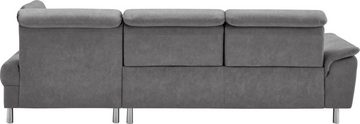 CALIZZA INTERIORS Ecksofa Jade L-Form, Kopfteilverstellung und Sitztiefenverstellung, wahlweise Bettfunktion