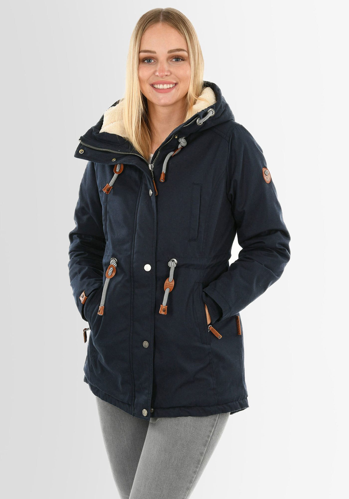 Navahoo Winterjacke Ireliaa mit warmen Teddyfell