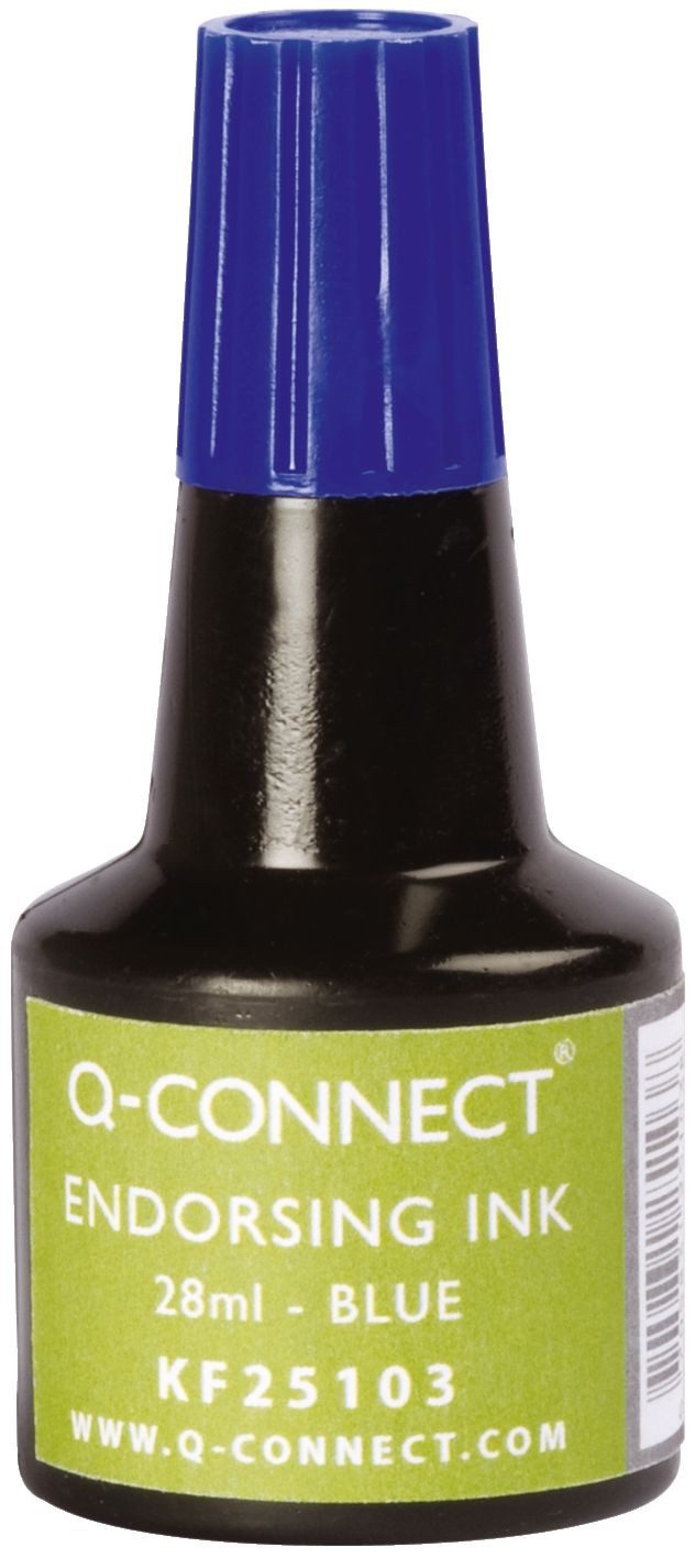 Q-Connect Q-Connect® KF25103 Stempelfarbe - ohne Öl, 28 ml, blau Stempelfarbe