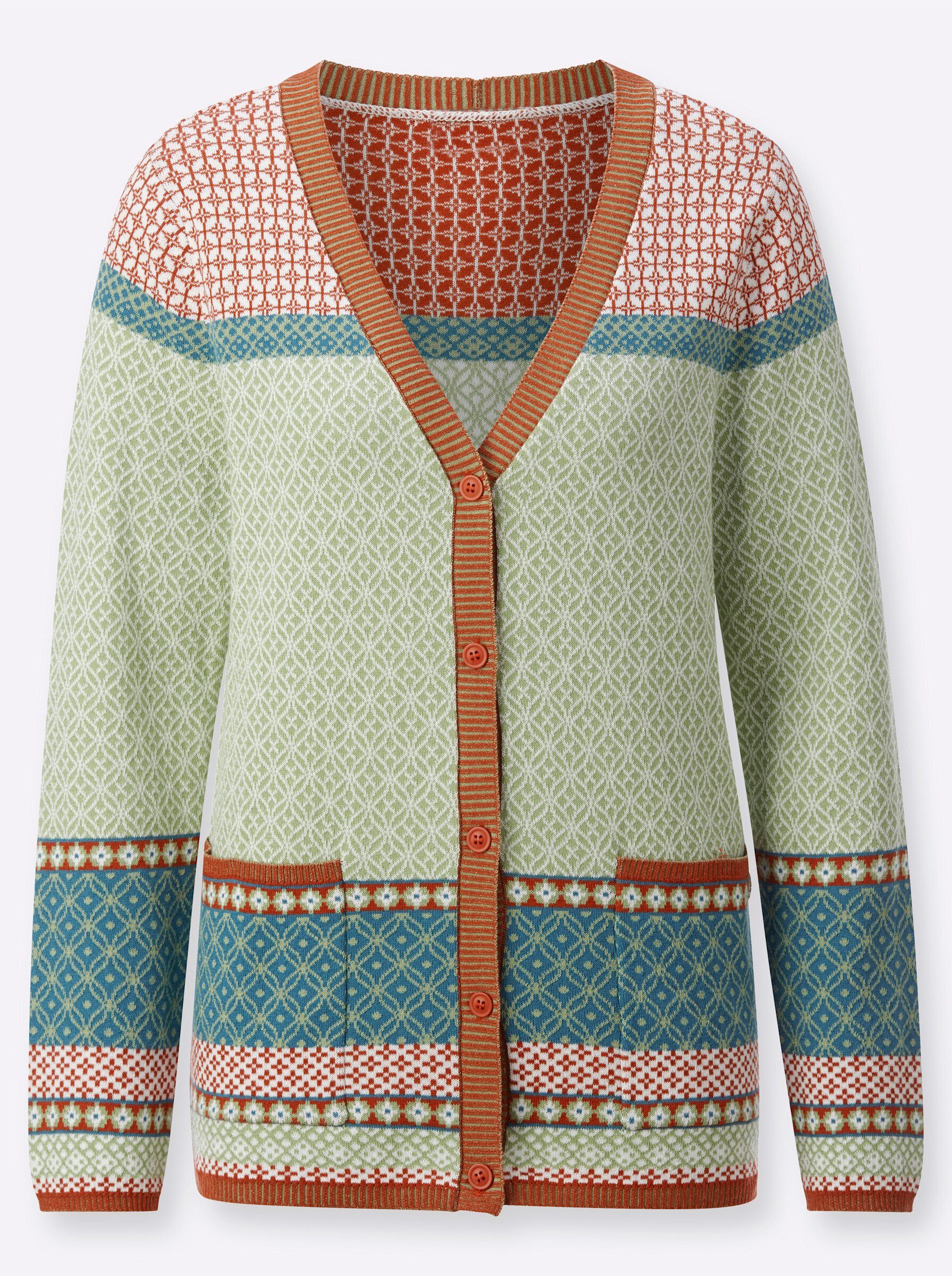 Witt Strickjacke Strickjacke Langarm Jacquard