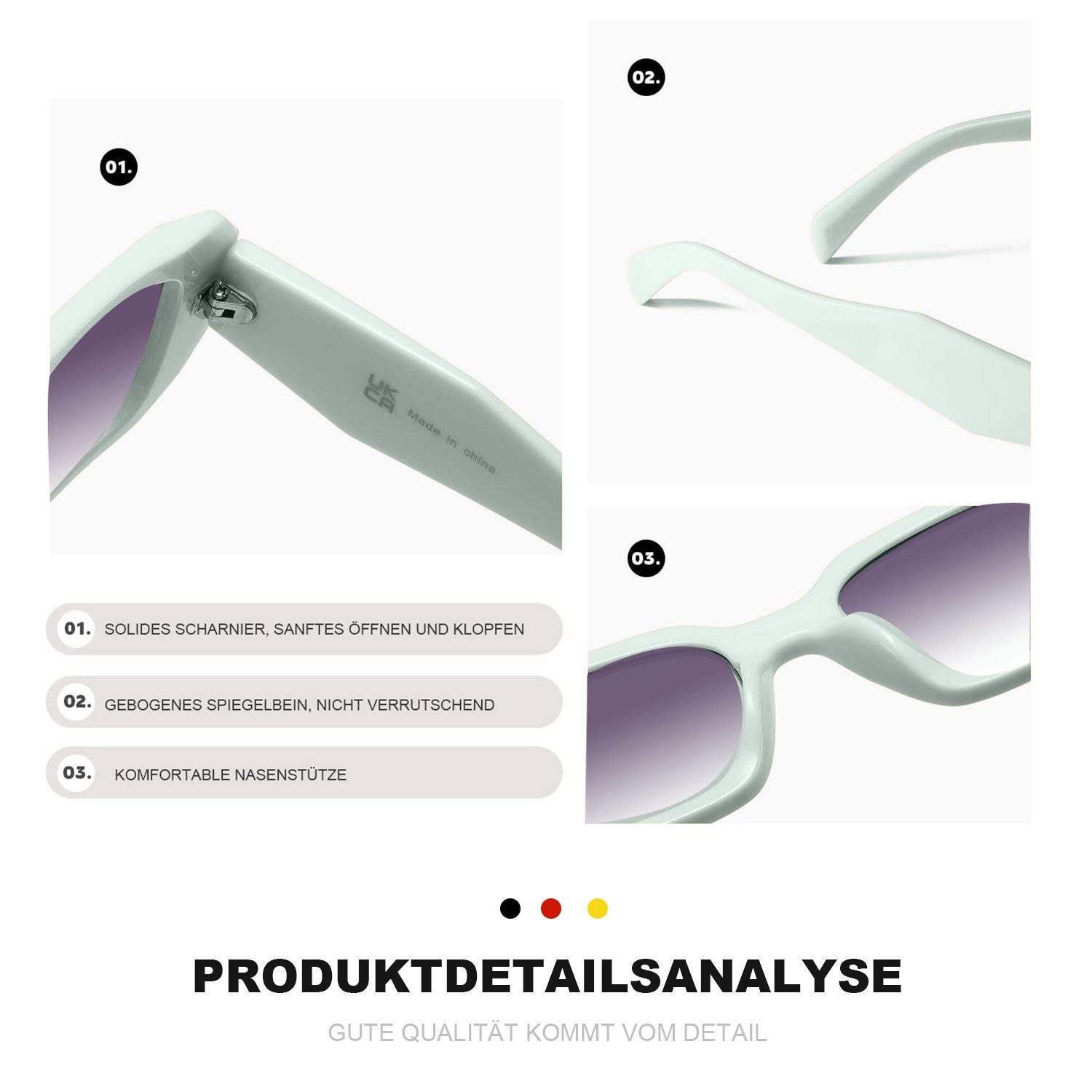 Sonnenbrillen UV Grüner und Mode Kasten für Damen Retro beständige Sonnenbrille Rechteckige MAGICSHE Herren Sonnenbrille