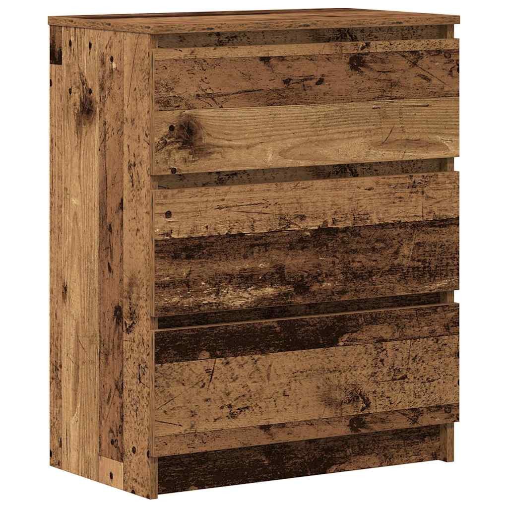 vidaXL Kommode NA Kommode Schubladenschrank Sideboard Altholz-Optik 60x35x76 cm Holzw